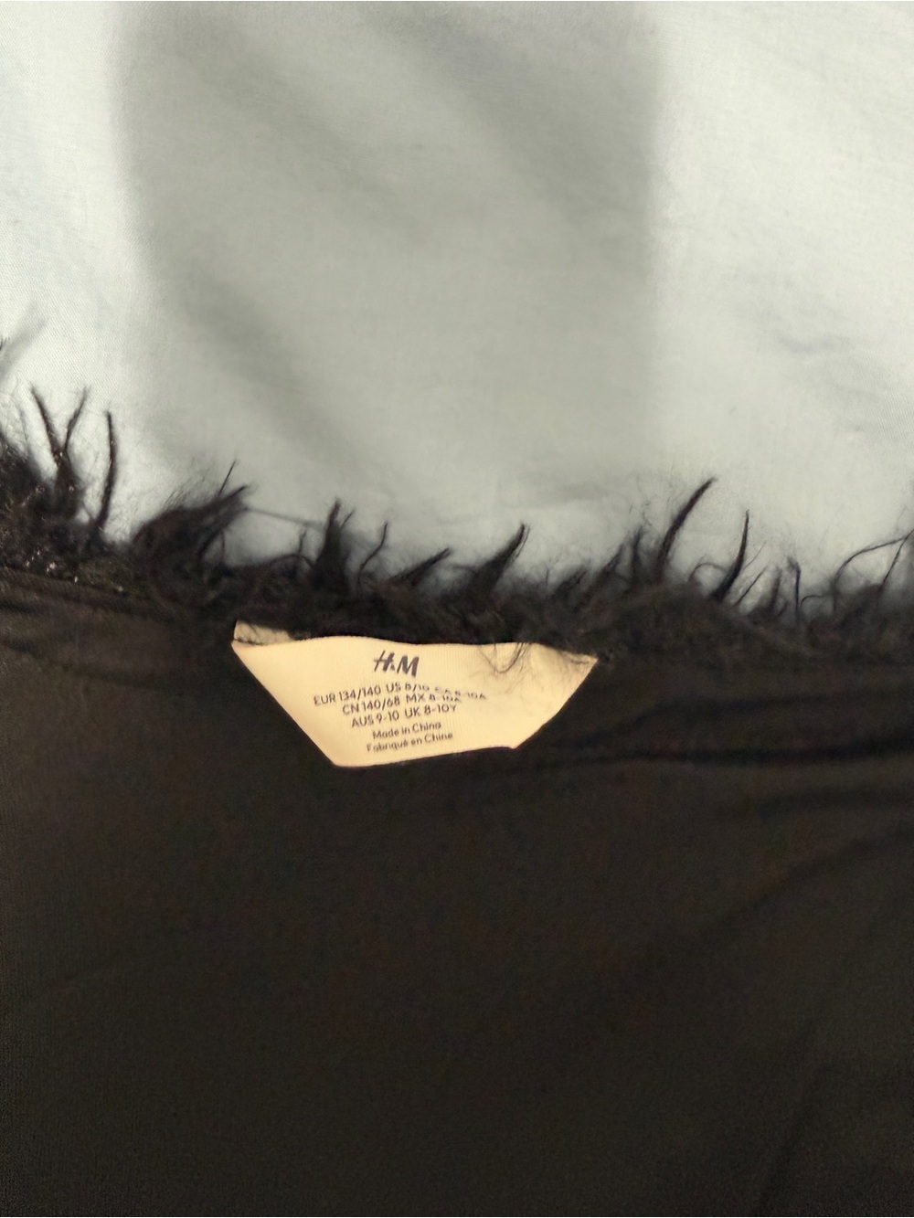 H&M Girls Black Faux-Fur Cropped Jacket Age 9–10 - Picture 4 of 4